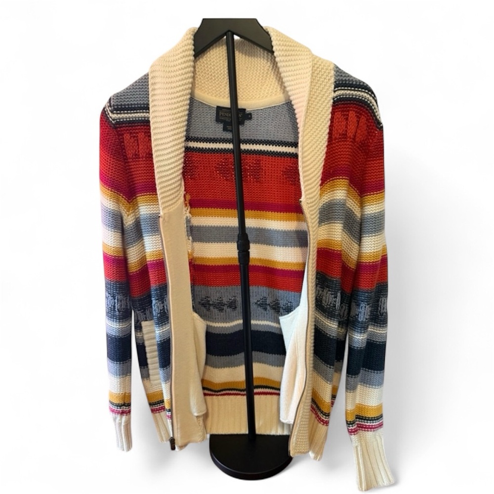 NWOT - Pendelton Zip Cardigan Sweater - Unisex, Colorful stripes - Picture 3 of 6